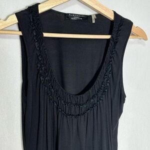 Scoop neck black tank with detail - small